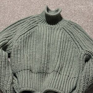 H&M Sage Green Turtleneck Sweater